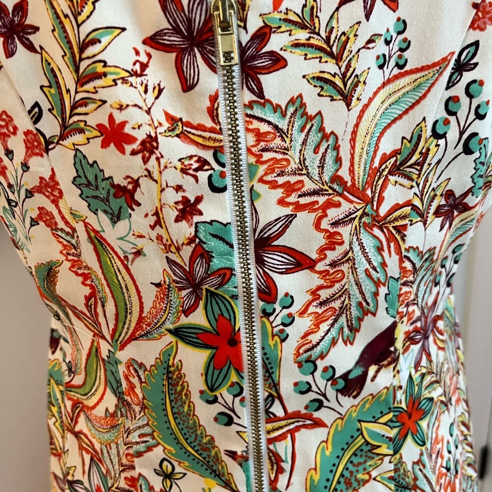 NWT Maggie London Floral Bird Print Sleeveless A-Line Dress Size 10 - Picture 9 of 12
